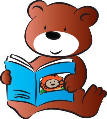 çizgi film sevimli ayı okuma kitabı, eğitim konsepti 