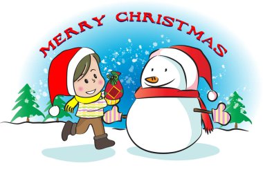 kardan adam vektör resimleme arkaplanı 