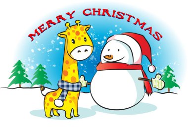 Zürafa vektör illüstrasyon arka planı