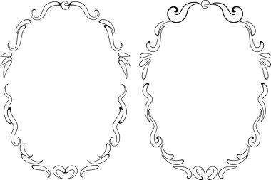 Beyaz arkaplan, vektör, illüstrasyon üzerinde izole çiçek çerçeveleri seti 