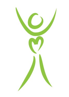 İnsan vücudunun kalp ve aşk konseptiyle çizilmiş fırça darbeleri. 