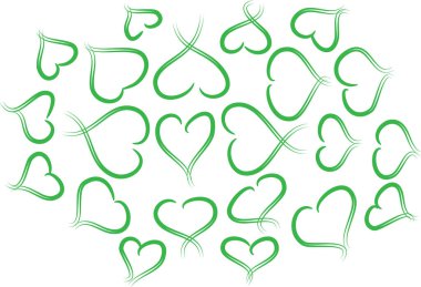 Beyaz arkaplanda vektör kalpleri 