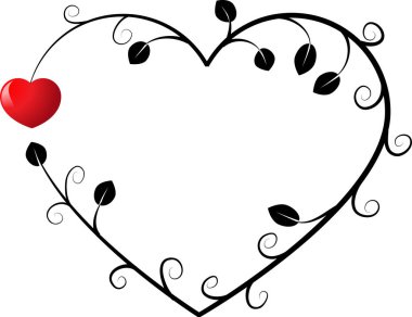 Beyaz arkaplanda ağaç dalları olan renkli düz kalp logosu, 