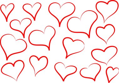 Güzel dekoratif kalp koleksiyonu, aşk konsepti 