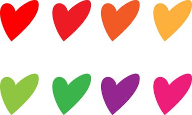 Güzel dekoratif kalp koleksiyonu, aşk konsepti 