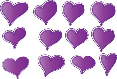 Güzel dekoratif kalp koleksiyonu, aşk konsepti 