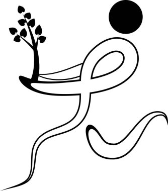 İnsan vücudunu ağaçla çizen fırça darbeleri, aşk konsepti 