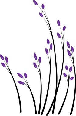 Beyaz arkaplan, vektör, illüstrasyon üzerinde izole edilmiş yaprakları olan renkli düz ağaç dalları