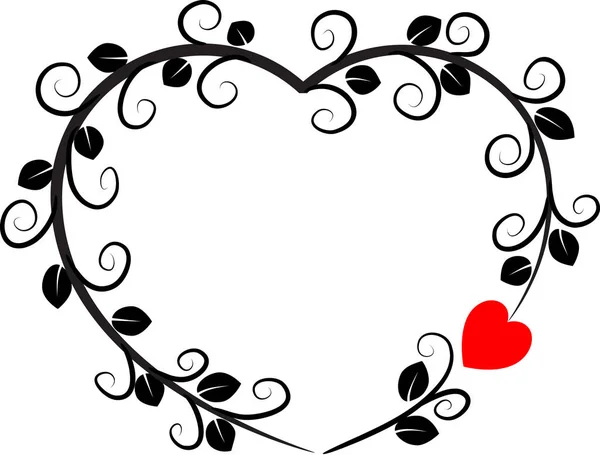 Beyaz Arkaplanda Ağaç Dalları Olan Renkli Düz Kalp Logosu — Stok Vektör