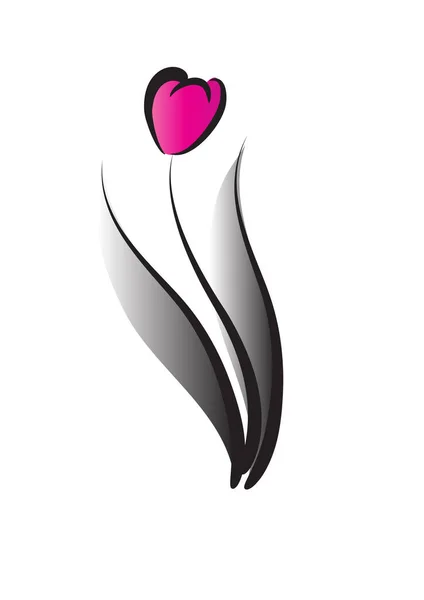 Icono Logotipo Tulipán Plano Colorido Aislado Sobre Fondo Blanco Vector — Archivo Imágenes Vectoriales