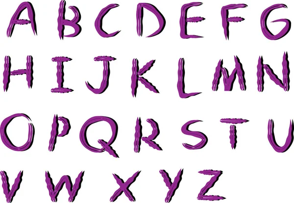 Alphabet Décoratif Dessin Animé Isolé Sur Fond Blanc Vecteur Illustration — Image vectorielle
