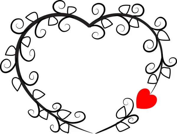 Beautiful Frame Decorative Hearts Love Concept — Stock Vector