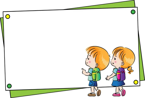 Boş afişi olan bir çocuğun çizimi