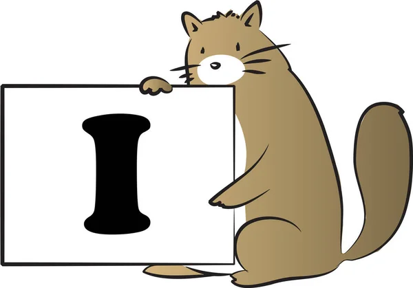 面白い漫画動物キャラクターとともに手紙L上の白い背景 — ストックベクタ