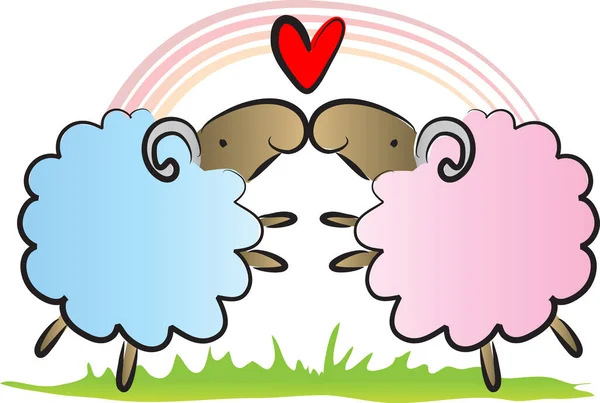 Sheep Vector Illustration Symbol — Stock Vector