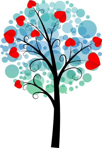 Logo Coeur Plat Coloré Plantes Isolées Sur Fond Blanc — Image vectorielle
