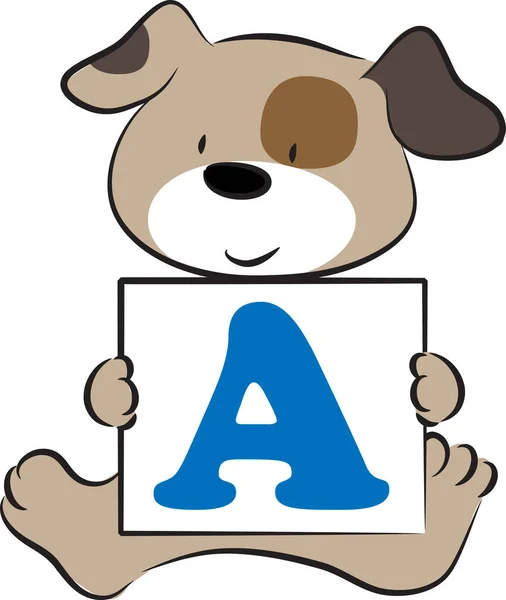 Personnage Animal Drôle Dessin Animé Avec Lettre Sur Fond Blanc — Image vectorielle