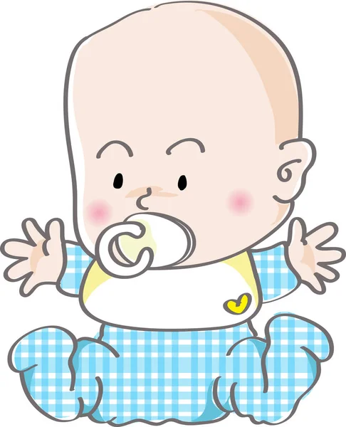 Lindo Bebé Niño Personaje Dibujos Animados — Vector de stock