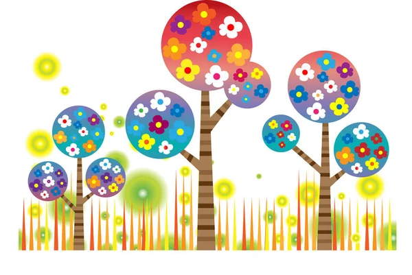 uzun ağaçlar çiziyor