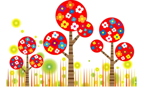 uzun ağaçlar çiziyor