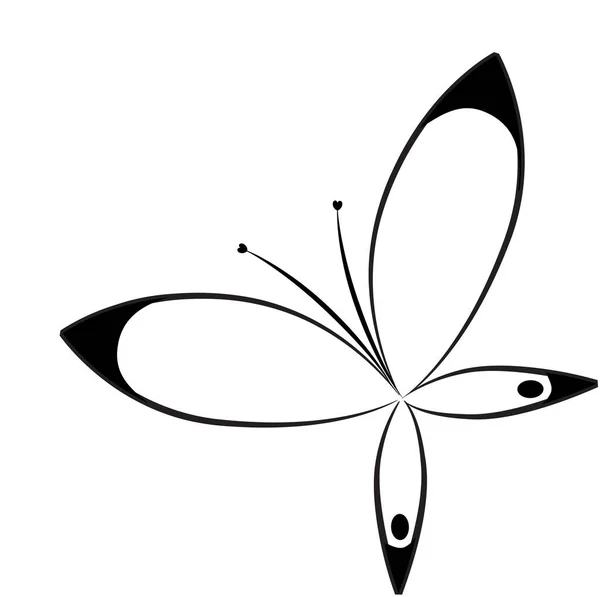Cartoon Tekening Van Mooie Vlinder Geïsoleerd Witte Achtergrond Vector Illustratie — Stockvector