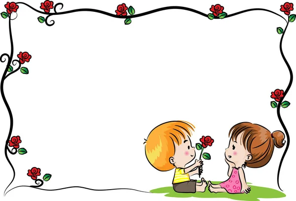 Bambini Cartone Animato Web Vettore Illustrazione Sfondo — Vettoriale Stock