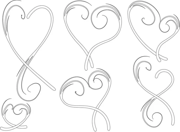 Corazones Vectoriales Sobre Fondo Blanco — Vector de stock