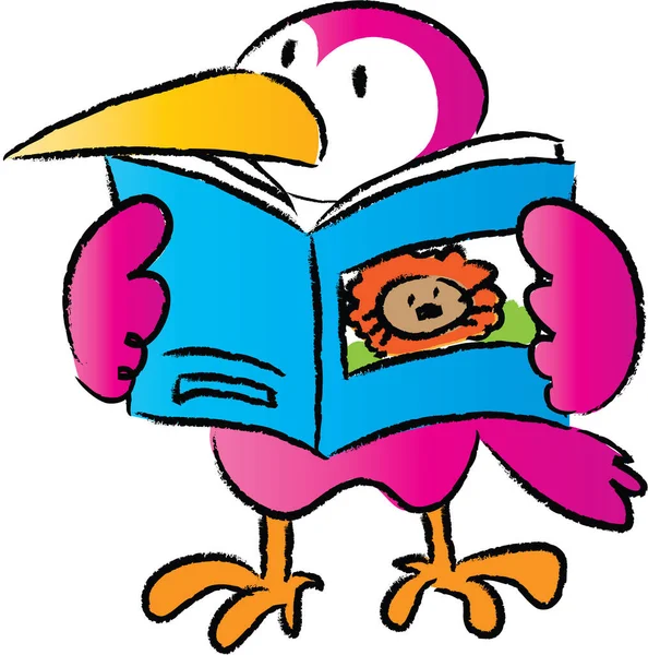 çizgi film sevimli kuş okuma kitabı, eğitim konsepti 