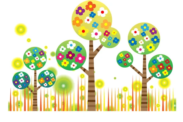 uzun ağaçlar çiziyor