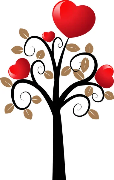 Arbre Amour Avec Des Cœurs Espace Copie Illustration Vectorielle — Image vectorielle