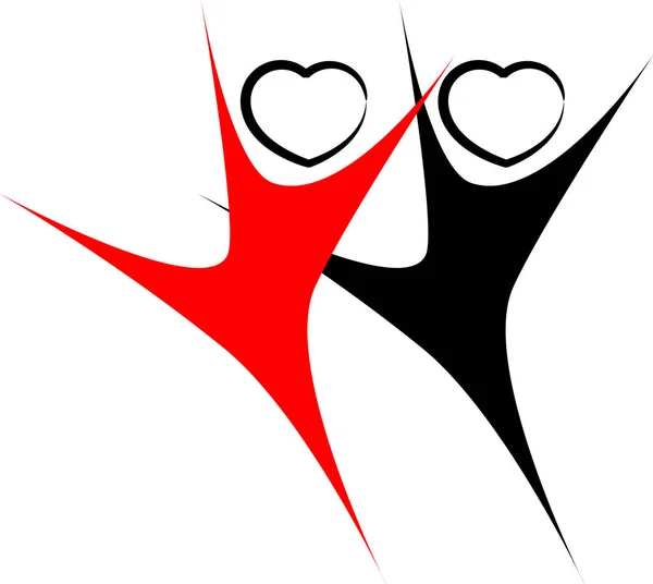 Χαρακτήρες Κινουμένων Σχεδίων Λογότυπο Της Καρδιάς Απομονώνονται Λευκό Φόντο — Διανυσματικό Αρχείο