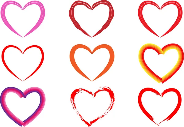 Güzel dekoratif kalp koleksiyonu, aşk konsepti 