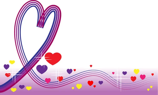 Decorative Romantic Card Hearts Vector Illustration — Stock Vector