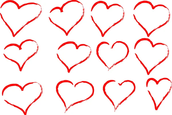 Güzel Dekoratif Kalp Koleksiyonu Aşk Konsepti — Stok Vektör