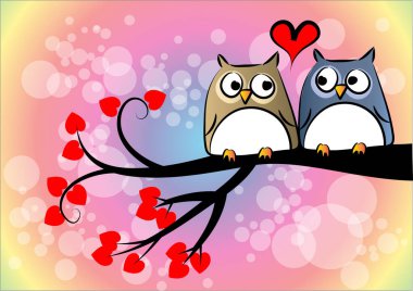 Baykuş yassı ikon vektör çizimi 