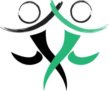 beyaz arkaplanda izole edilmiş çizgi film karakterleri logosu