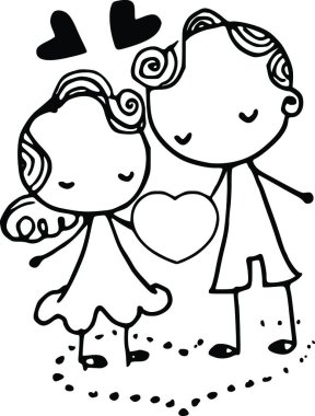 Kızlarla karikatür çizimi