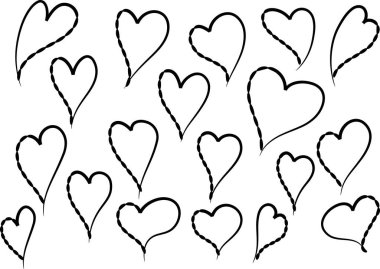 Güzel dekoratif kalp koleksiyonu, aşk konsepti 