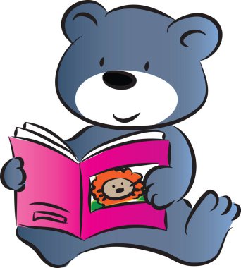 çizgi film sevimli ayı okuma kitabı, eğitim konsepti 