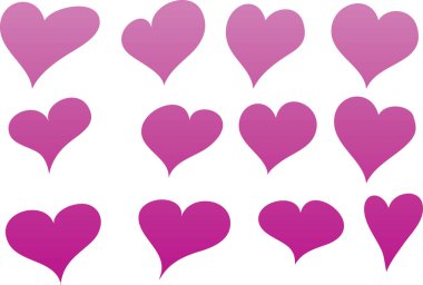 Güzel dekoratif kalp koleksiyonu, aşk konsepti 