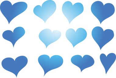 Güzel dekoratif kalp koleksiyonu, aşk konsepti 