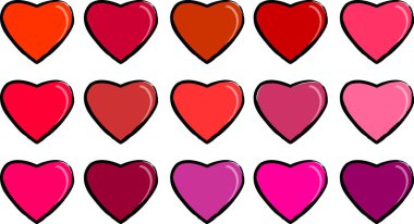 Güzel dekoratif kalp koleksiyonu, aşk konsepti 