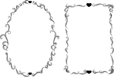 Beyaz arkaplanda vektör çiçek çerçeveleri 