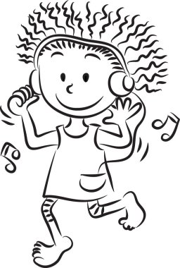  Çizgi film kızları ve erkekleri beyaz arka planda izole edilmiş.