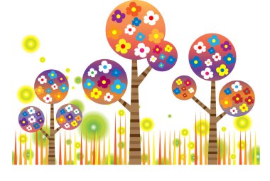 uzun ağaçlar çiziyor