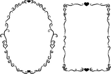 Beyaz arkaplanda vektör çiçek çerçeveleri 