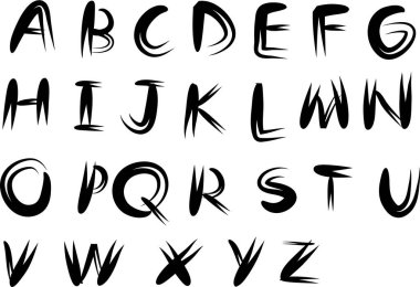 beyaz arkaplan, vektör, illüstrasyon üzerinde izole edilmiş çizgi film dekoratif alfabesi