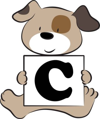 Beyaz arka planda C harfiyle komik bir hayvan karakteri.