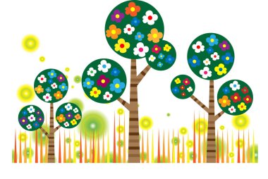 uzun ağaçlar çiziyor