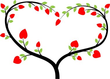 Dekoratif kalpleri olan ağaç dalı, aşk konsepti 